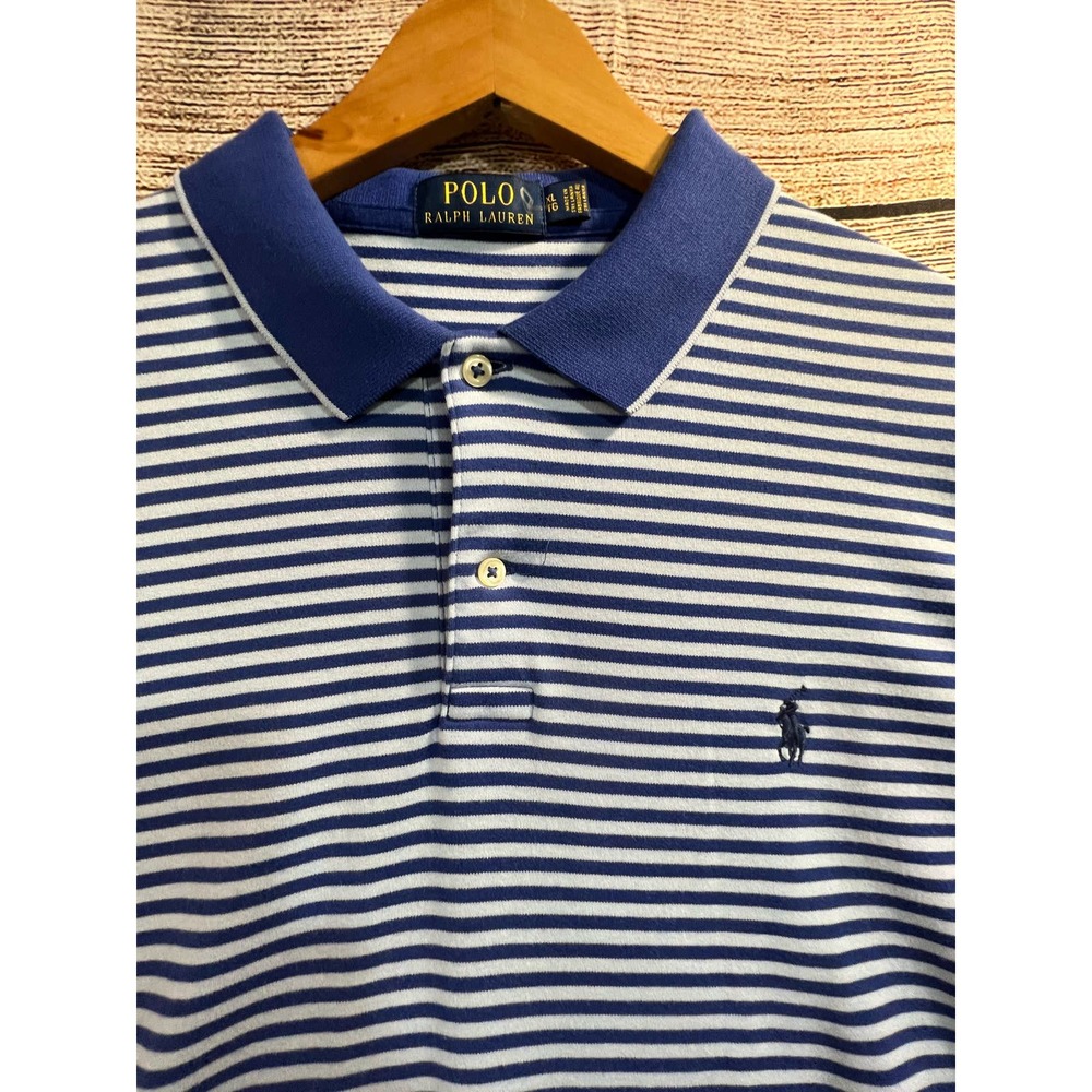 Ralph Lauren Blue White Stripe Polo Size XL